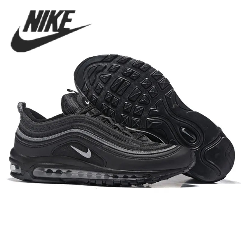 Nike Air Max 97 Men's Women's Breathable Sneakers Triple Black Gray White Sneakers Running Shoes