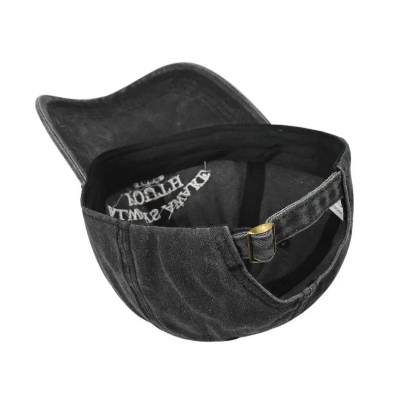 Unisex Washed Cotton Caps Letter Embroidery Vintage Baseball Cap Men Women Adjustable Casual Outdoor Streetwear Sports Sun Hats