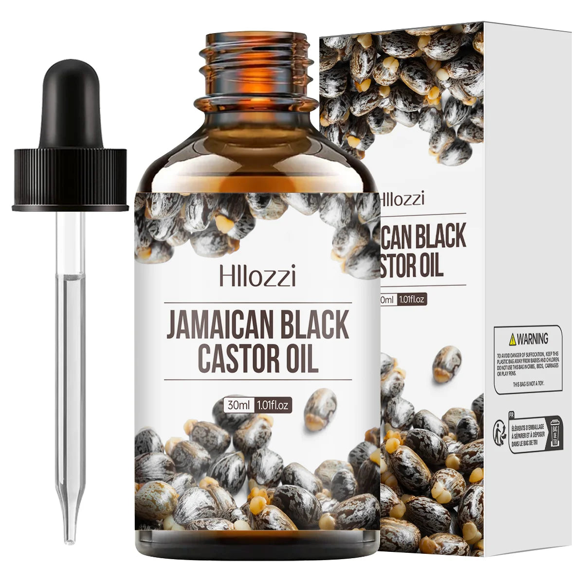 Black castor essential oil, pure essential oil, can protect hair and skin, prevent hair and scalp from drying out, repair dry