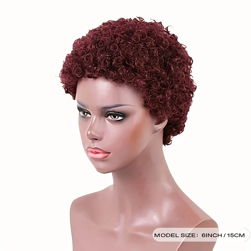 Natural Short Curly Synthetic Wig