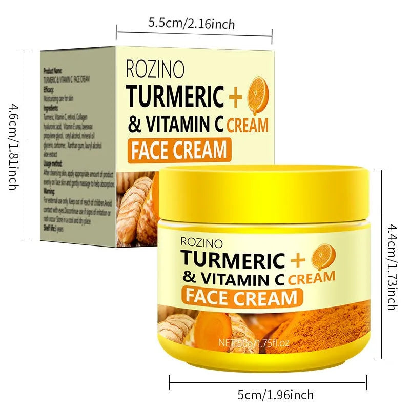 Turmeric Vitamin C Cream Moisturizing Smooth Wrinkles Collagen Hyaluronic Acid Makes Skin Look Younger Cream Skin Care Cosmetics