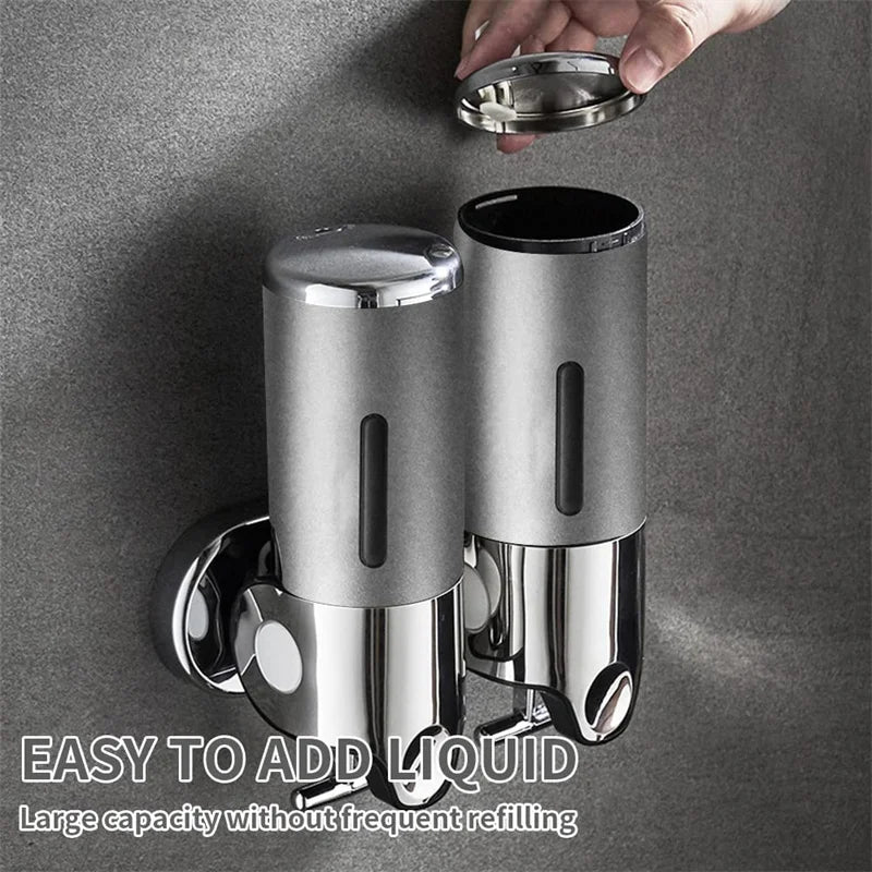 Shampoo and Soap Liquid Dispenser Single/double/triple 500Ml Liquid Dispenser Container Wall-Mount Bathroom Shampoo Dispenser