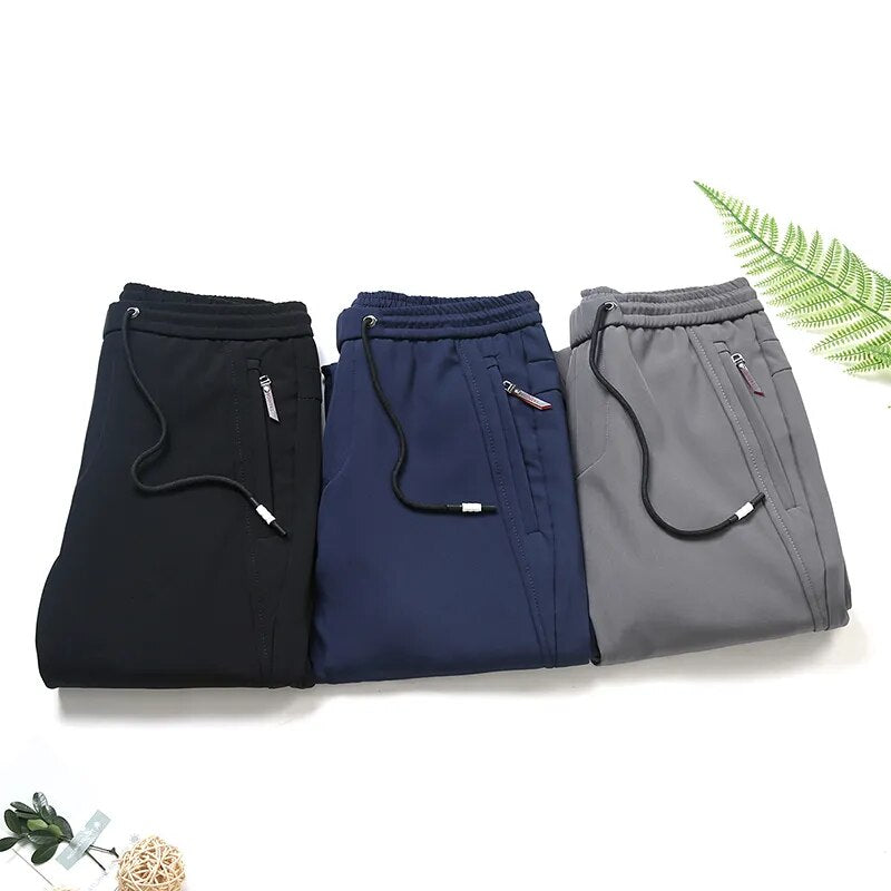 New Autumn Casual Pants Men Slacks Jogging Outdoor Slim Pants for Male Korean Blue Gray Pocket Zipper Trousers 28-38