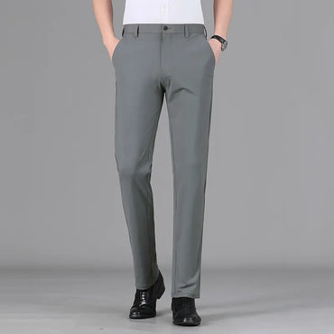 Mens Business High-quality Casual Elegant Pants Cotton Elasticity Soft Slim Fit Male Trousers Suit Slacks