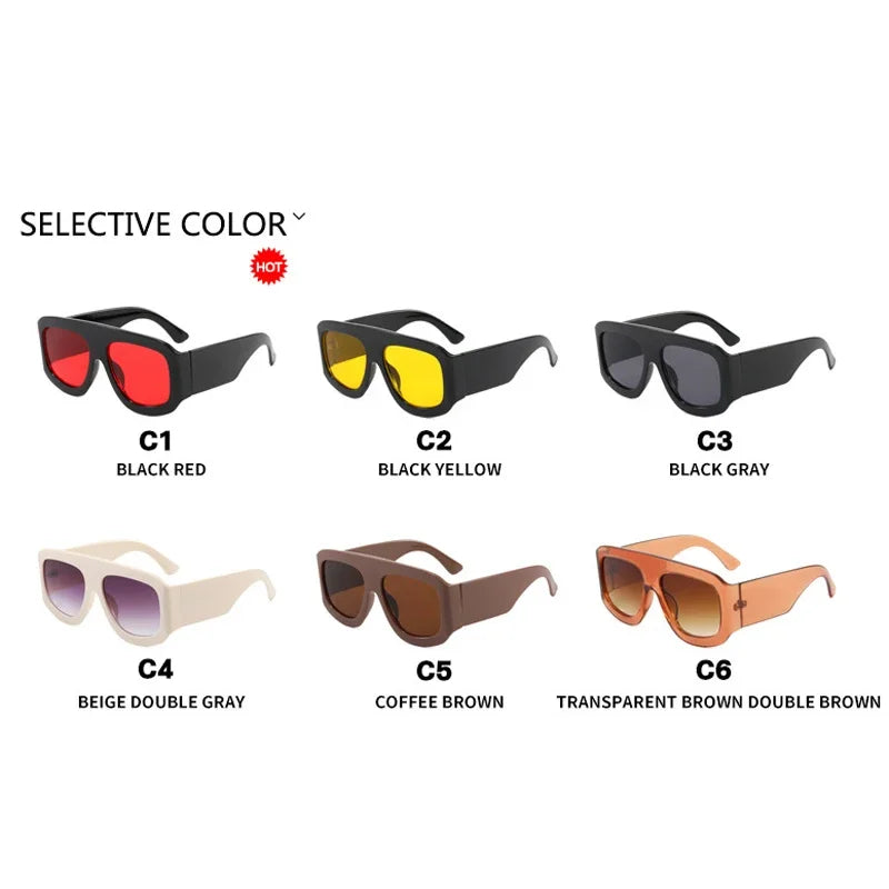 JNPCXI Oversized Square Sunglasses Fashion Gradient Women Luxury Retro Shades UV400 Outdoor Men Sun Glasses