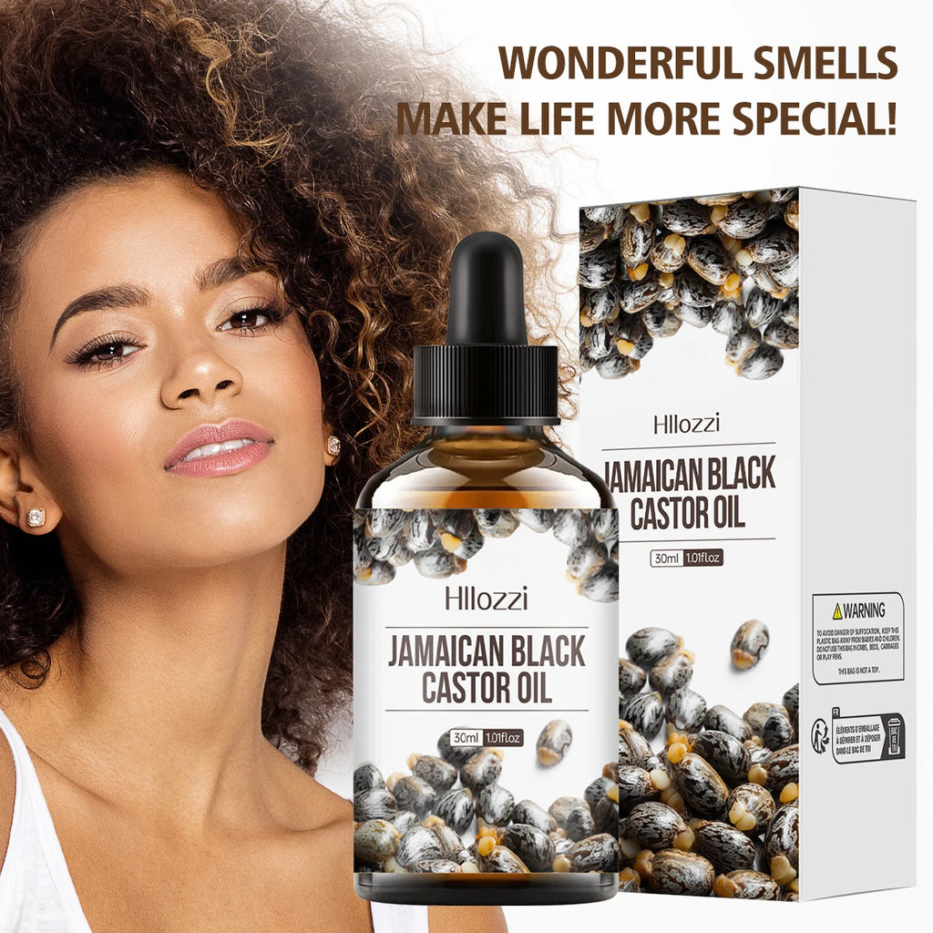 Black castor essential oil, pure essential oil, can protect hair and skin, prevent hair and scalp from drying out, repair dry
