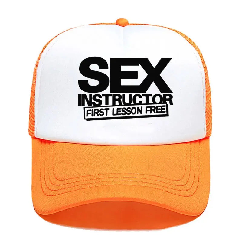 Sex Instructor Funny Creative Baseball Cap Men Women Parent-child Hats Mesh Visor Outdoor Adjustable Caps moto gp baseball cap