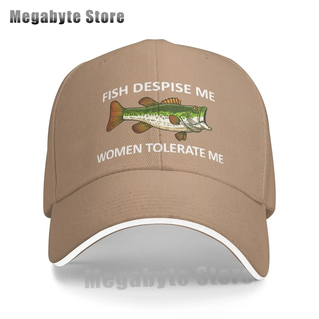 Funny Fishing Cap Fish Despise Me Women Tolerate Me Cap Men Baseball Caps Cool Cap