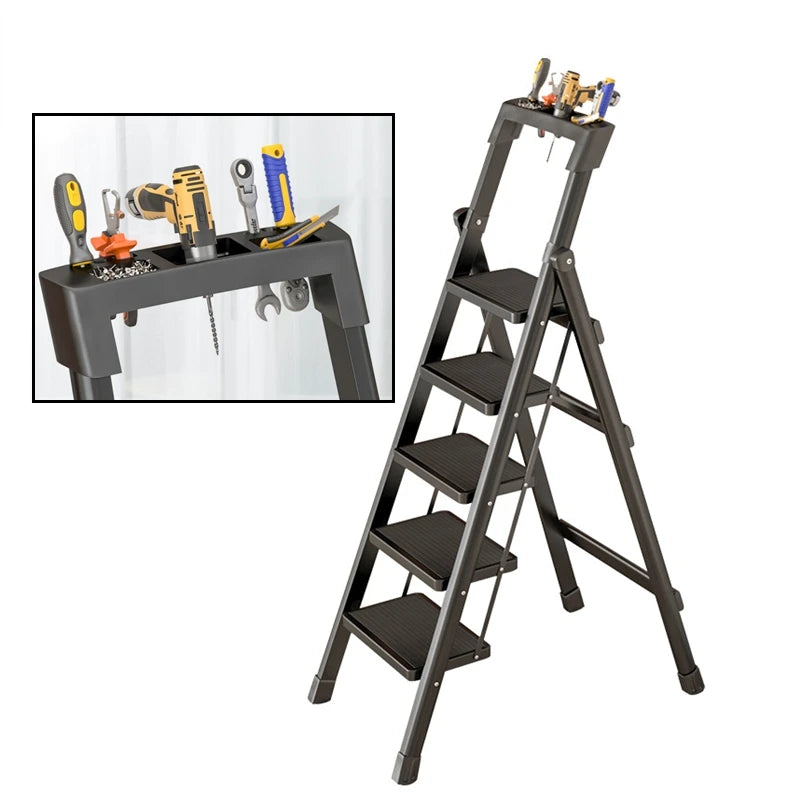 Carbon Steel Folding Ladder Multifunction Ladder 3/4 Step Ladders Kitchen Stairs Portable Step Stool Herringbone Ladders