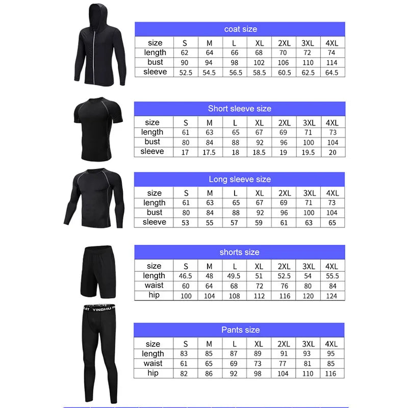 Sports Suit Men's Running Sets Breathable Jogging Basketball Underwear Tights Sportswear Yoga Gym Fitness Tracksuit Clothes