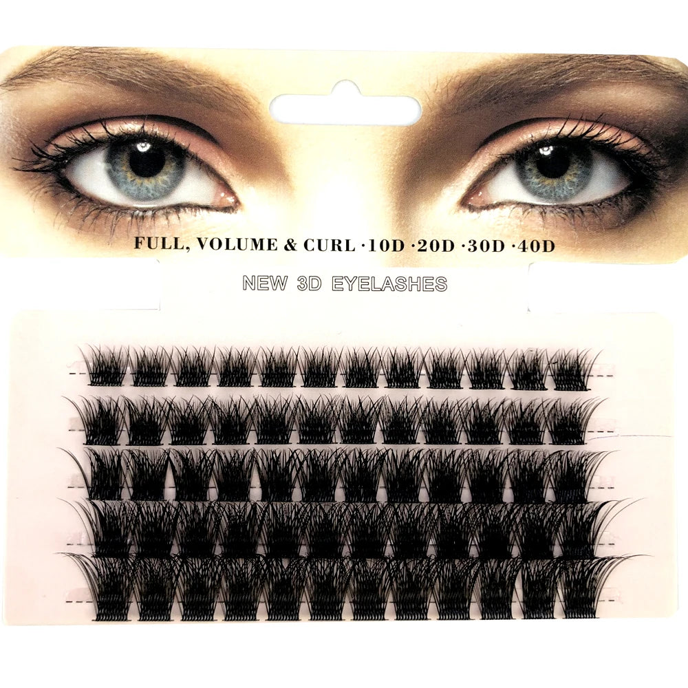 60 pcs Fluffy Single Cluster Lashes Makeup Individual Cluster Eye Lashes Grafting Fake False Eyelashes Segmented Natural lashes