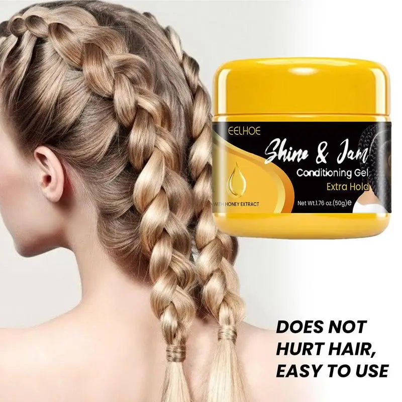 50g Hair gel For Woman Braiding Gel Styling Waxes Cream Long Lasting Twist Strong Hold Pomade Anti-Frizz Care Hair Gel 2023