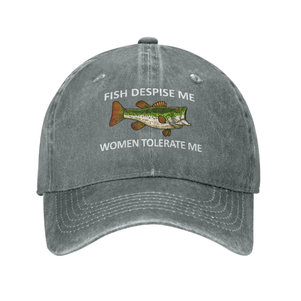 Funny Fishing Cap Fish Despise Me Women Tolerate Me Cap Men Baseball Caps Cool Cap