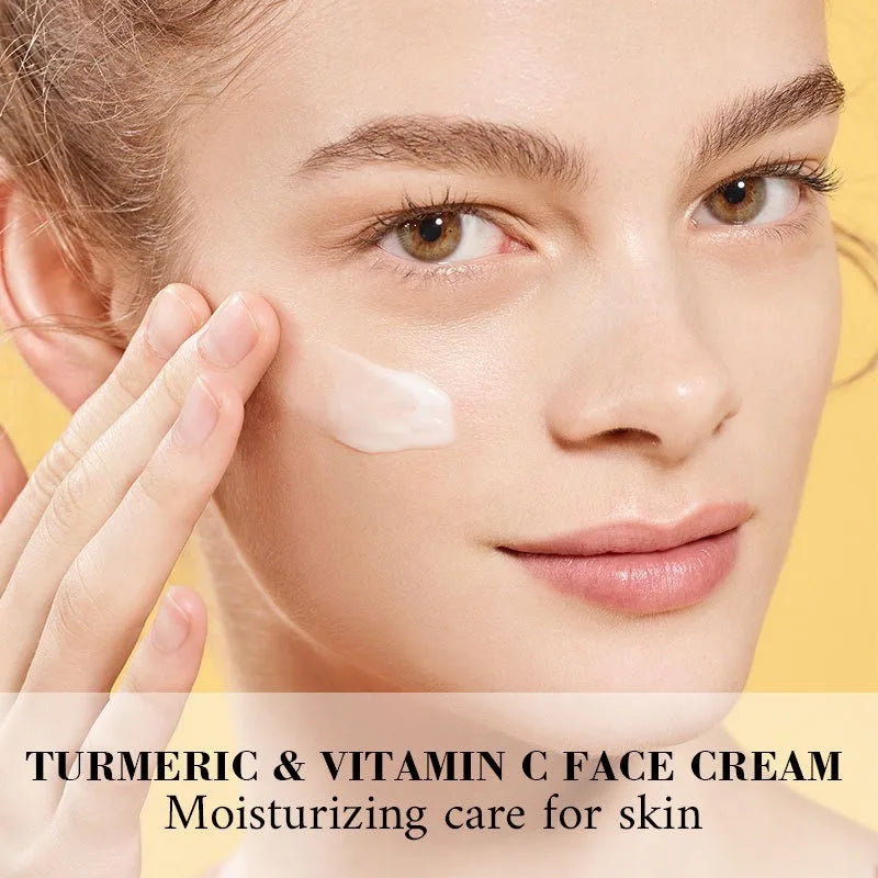 Turmeric Vitamin C Cream Moisturizing Smooth Wrinkles Collagen Hyaluronic Acid Makes Skin Look Younger Cream Skin Care Cosmetics