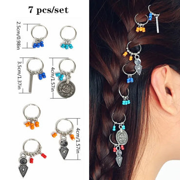 5-10pcs/bag Alloy Shell Charms Hair Braid Dread Dreadlock Beads Hair Clips Cuffs Rings Jewelry Dreadlocks Clasp Tool Accessories