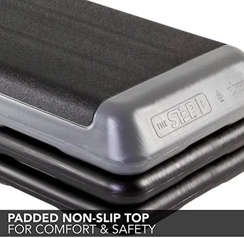 Original Aerobic Platform, Health Club Size Steppers for Exercise with risers for adjustable Home Workout, stair stepper for exe