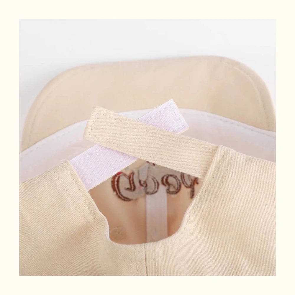 Letter Baby Baseball Hat Good Luck Duck Tongue Cap Cotton Children Sun Visors Toddler Bonnet Boy Girl Cap For Kids 5-24 Month