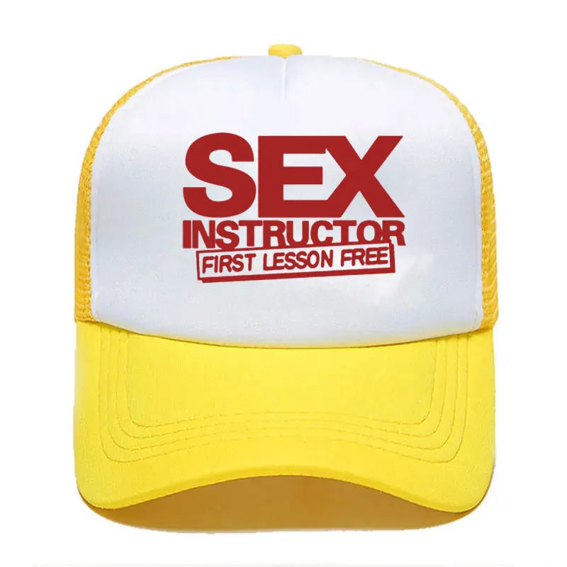 Sex Instructor Funny Creative Baseball Cap Men Women Parent-child Hats Mesh Visor Outdoor Adjustable Caps moto gp baseball cap