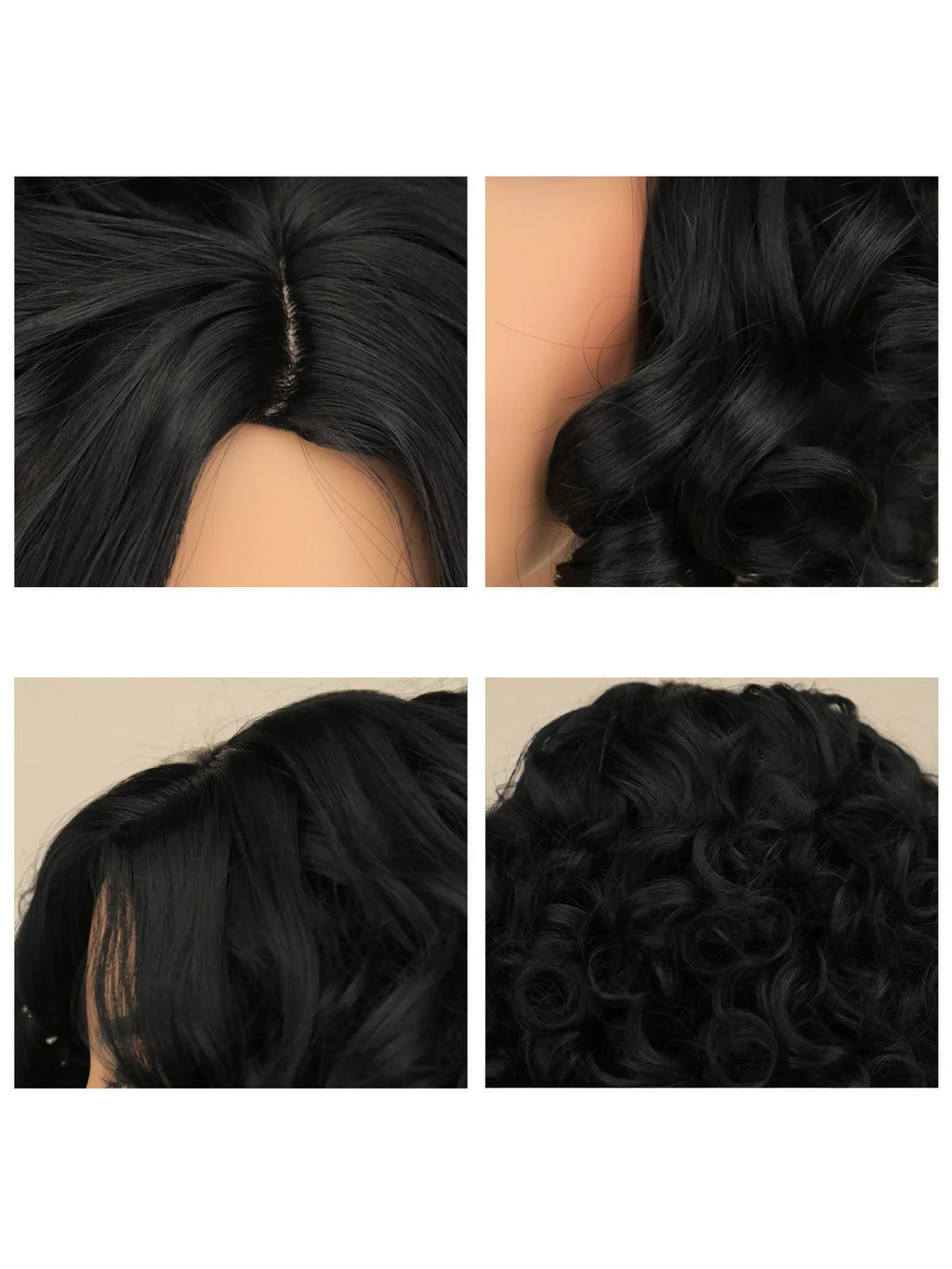 Short Curly Black Wigs for Women Synthetic Natural Wavy Costume Cosplay Party Wig