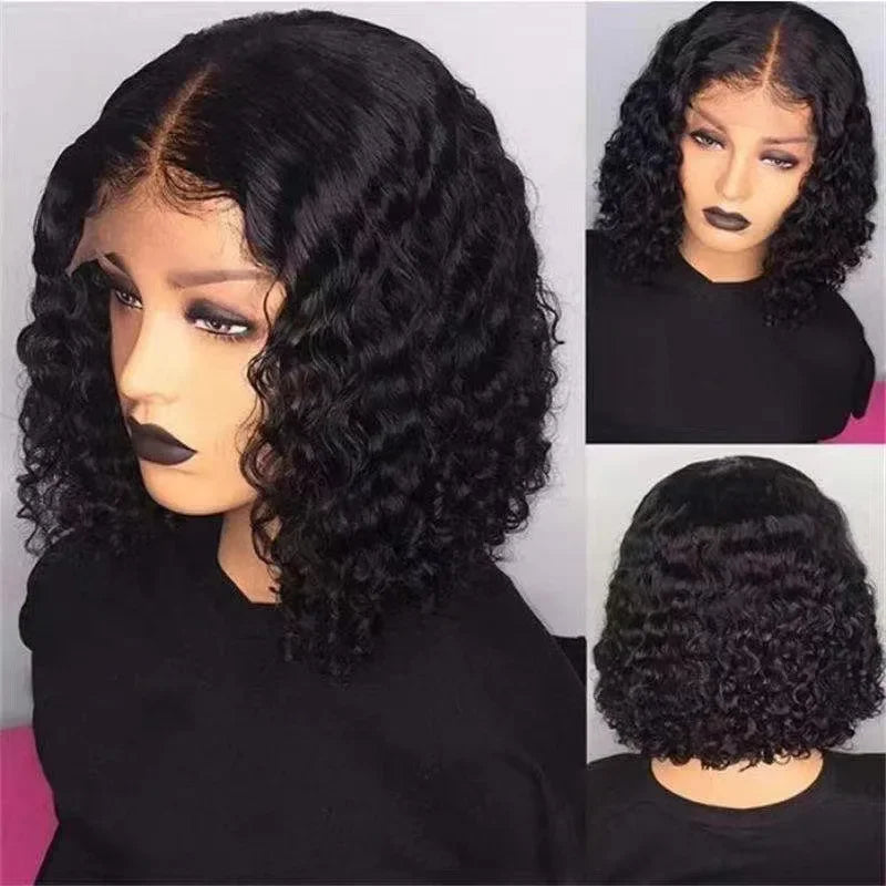 European and American fashion wigs, women's front lace headband wigs, gradually changing color in the middle, African short curl