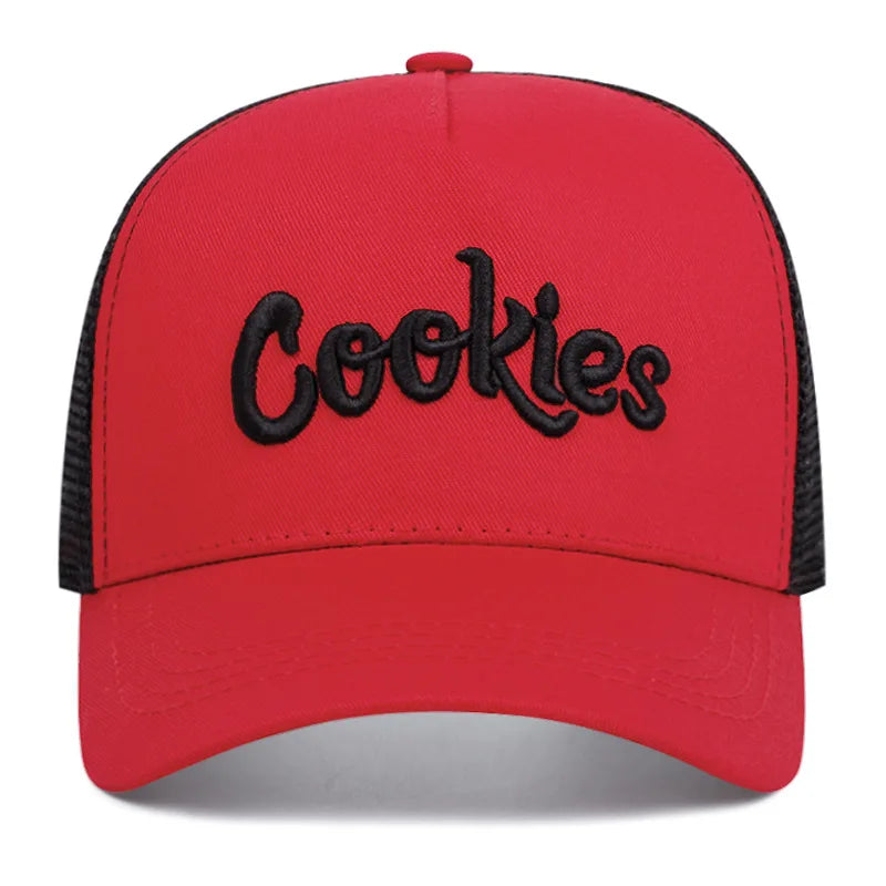 Cookies Embroidered baseball cap Outdoor sports mesh cap Summer shade breathable mesh cap trends go with everything