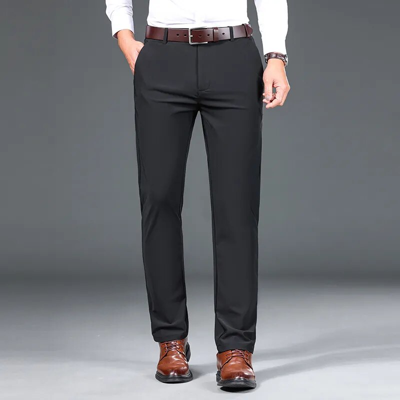 New Mens Business High-quality Casual Elegant Elasticity Pants Cotton Soft  Slacks Male Trousers Suit