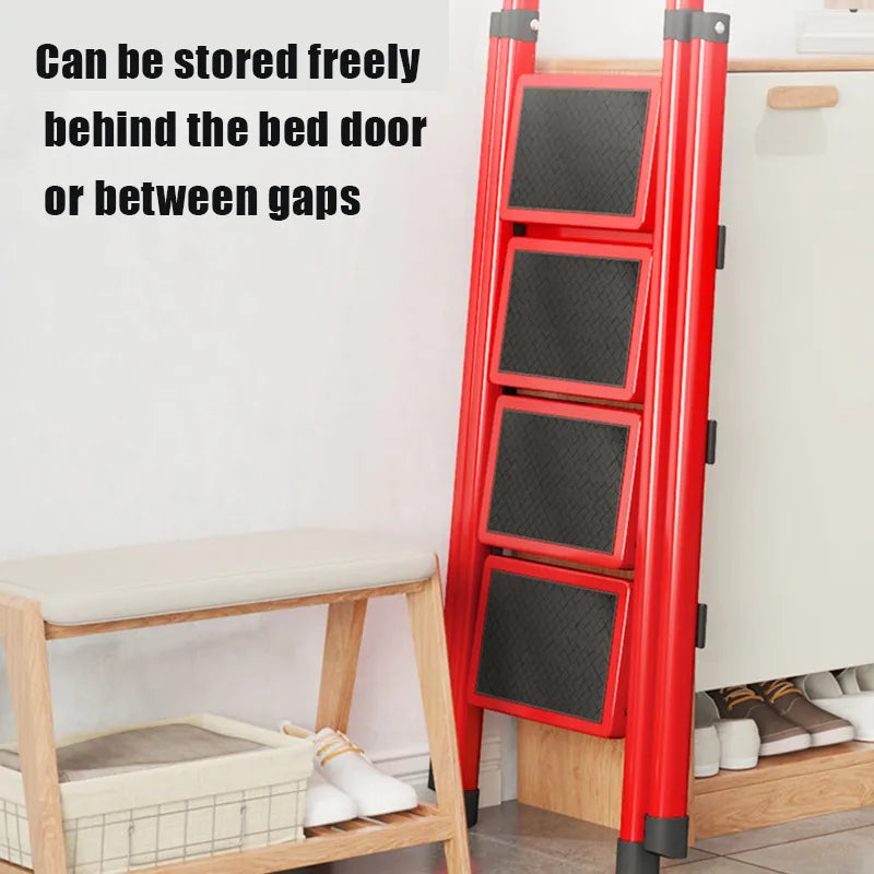 Folding Ladder Chair Carbon Steel High Stool Strong Load-Bearing Kitchen Step Ladder Stool Widen No-slip Stairs Protable Ladders