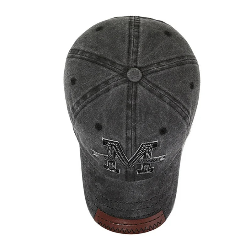 Hot Sale Unisex Classic Baseball Cap M Letter Embroidery Dad Hat Women&Men Outdoor Washed Cotton Cap