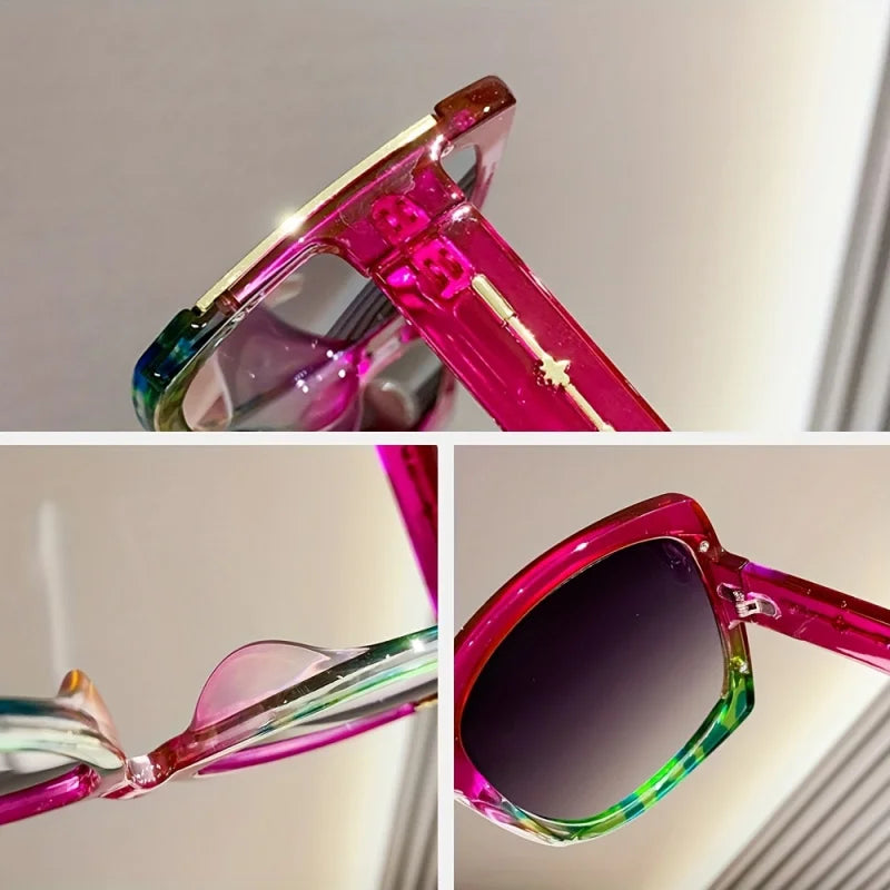 Oversized Oval fashion sunglasses women Y2K fashionable luxury gradient lens showcasing personality ideal holiday accessories