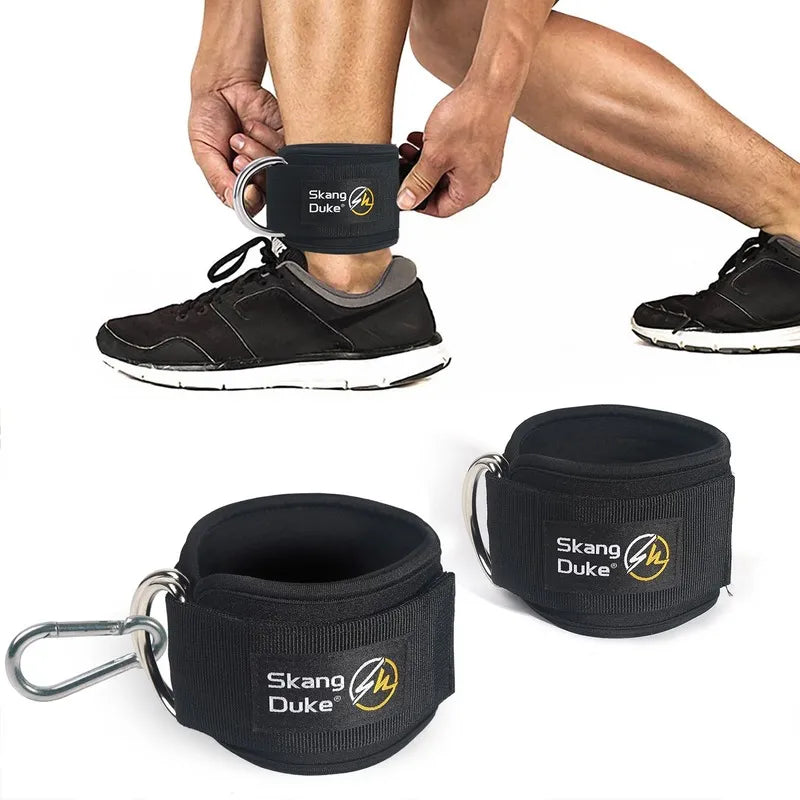 Gym Ankle Strap Padded Fitness Equipment Double D-ring Adjustable Ankle Weight Leg Training Brace Support Sport Safety