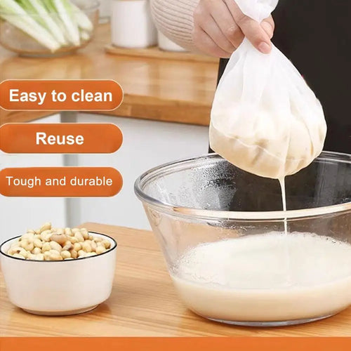 100 Mesh Soy Milk Wine Filter Bag Nut Milk Bag Tea Yogurt Net Filter Kitchen Filter Coffee Food Reusable Mesh Bags Oil Nylo K9R9