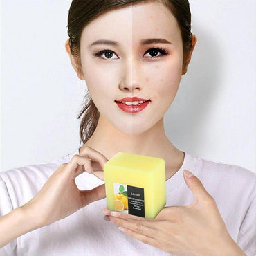 100g Natural Lemon Soap Face Cleanser Oil Control Deep Skin Soap Shower Whitening Care Body Cleaning D3d6