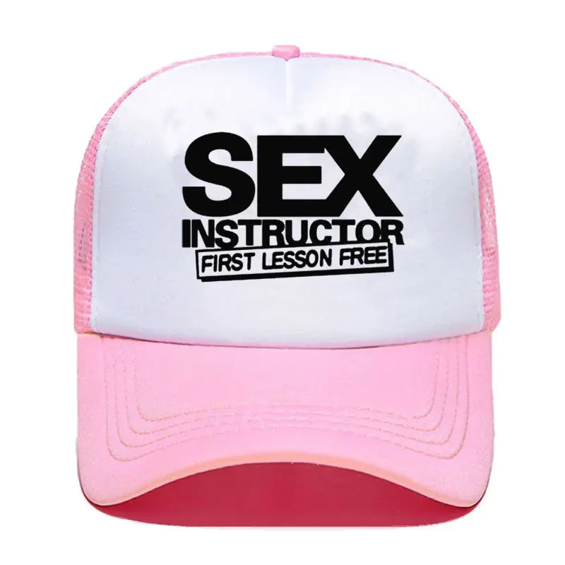 Sex Instructor Funny Creative Baseball Cap Men Women Parent-child Hats Mesh Visor Outdoor Adjustable Caps moto gp baseball cap