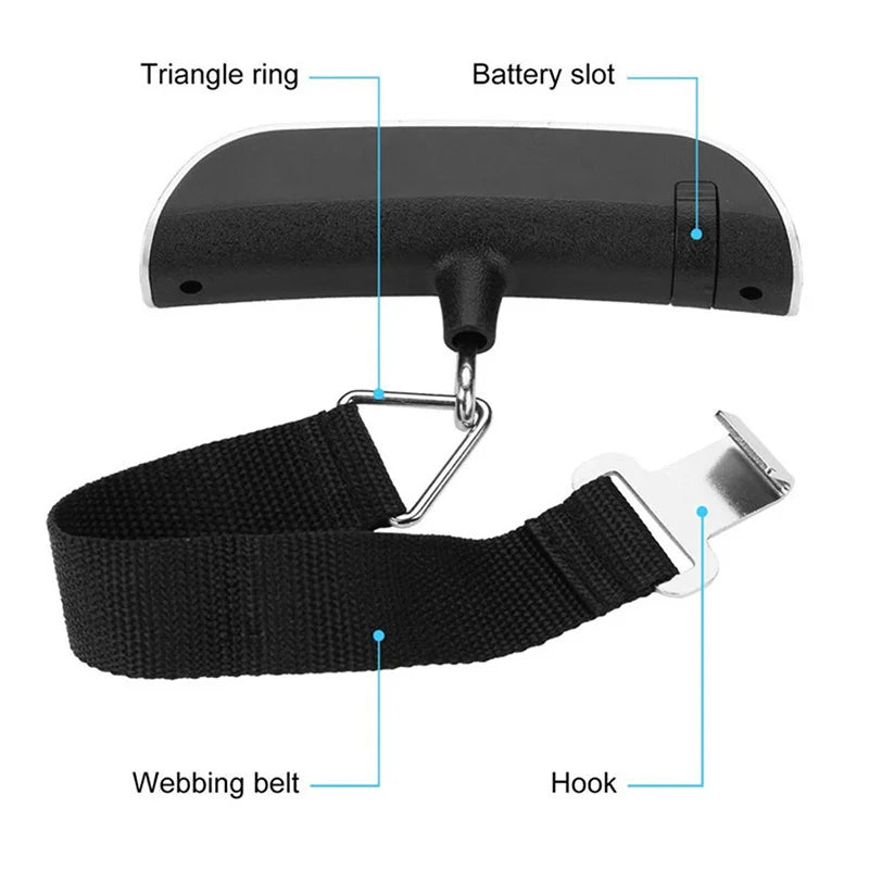 Portable Scale 110lb/50kg Digital LCD Display Electronic Luggage Scale Hanging Suitcase Travel Weighs Bag Weight Balance Tool