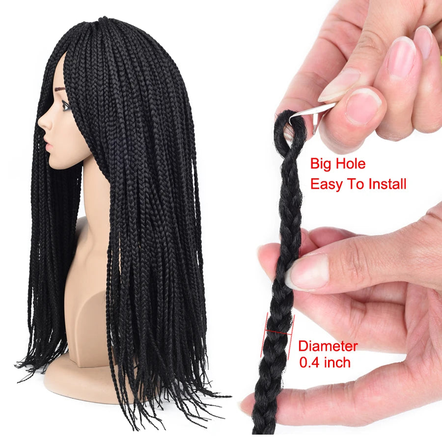 Alitomo Ombre Box Braids Crochet Hair 22Strands Synthetic Crotchet Box Braid Pre-Looped Braiding Hair Extensions for Black Women