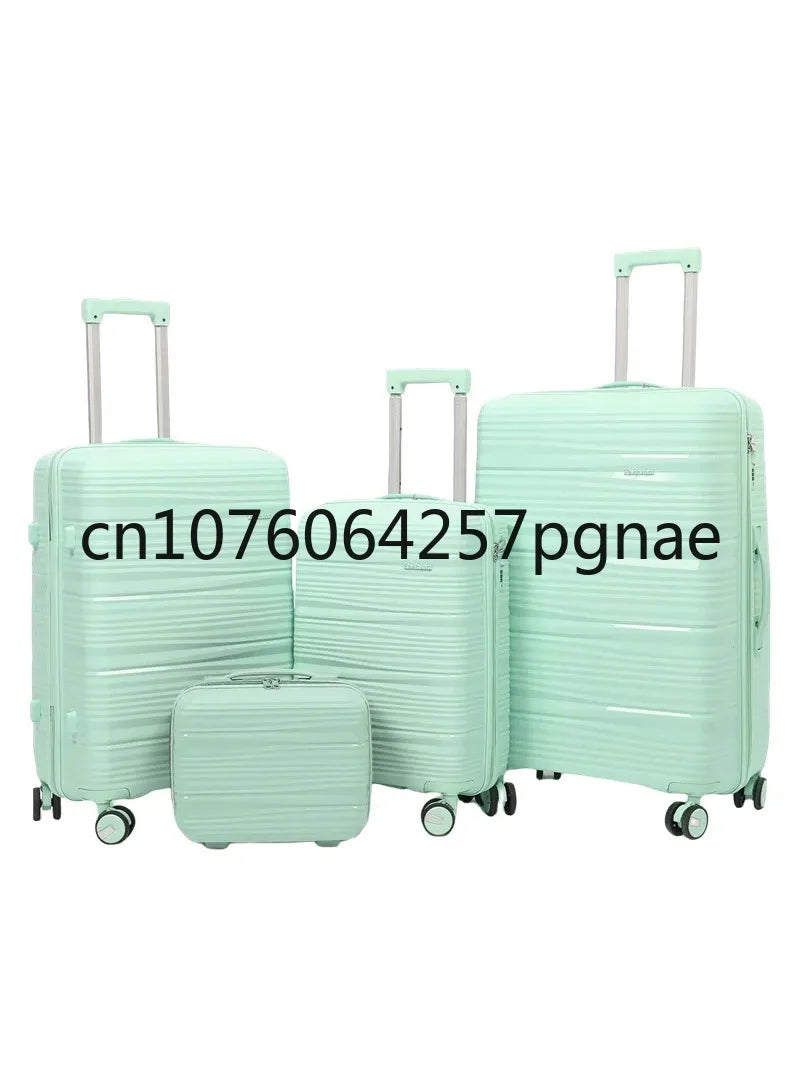 Factory Direct Sale 4 Pcs Carry-On Suitcases Valise Trolley Travel Bag PP Luggage Sets with Handbags