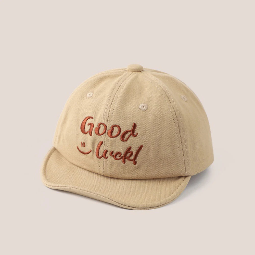 Letter Baby Baseball Hat Good Luck Duck Tongue Cap Cotton Children Sun Visors Toddler Bonnet Boy Girl Cap For Kids 5-24 Month