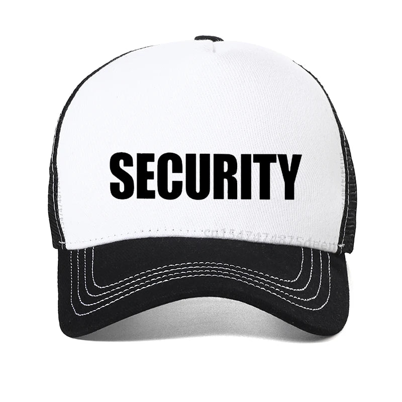 new SECURITY letter Print baseball cap men women universal wild casual hats spring autumn Mesh breathable sun caps trucker hat