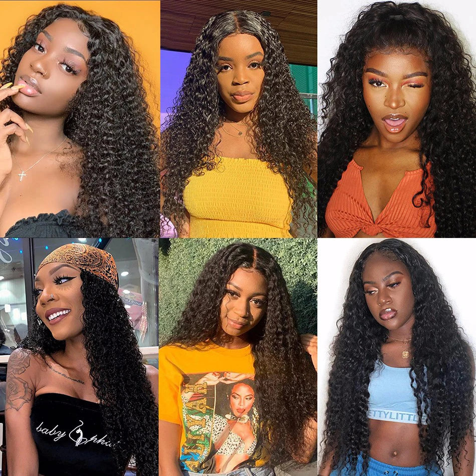 BAHW Malaysian Kinky Curly Hair Bundles 100% Human Hair Weave 3/4 Bundles Natural Black Curly Human Hair Extensions 8-30 Inch