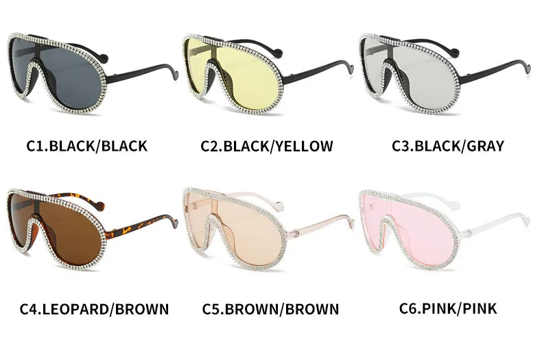 Summer Beach One-Pieces Handmade Big Sunglasses Women Oversized Yellow Fashion Sun Glasses Men UV400 Lunette Soleil Femme