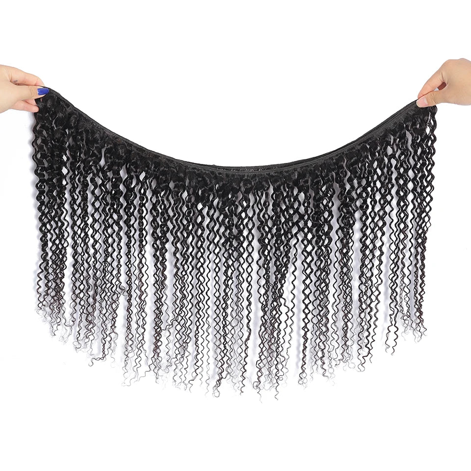 BAHW Malaysian Kinky Curly Hair Bundles 100% Human Hair Weave 3/4 Bundles Natural Black Curly Human Hair Extensions 8-30 Inch