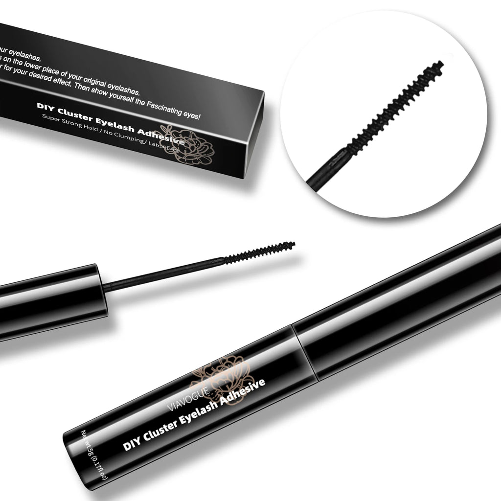 VIAVOGUE Black Cluster Eyelash Adhesive DIY Segmented Lash Lifting Glue Waterproof Sweatproof Eye Makeup Base Makeup Cosmetic