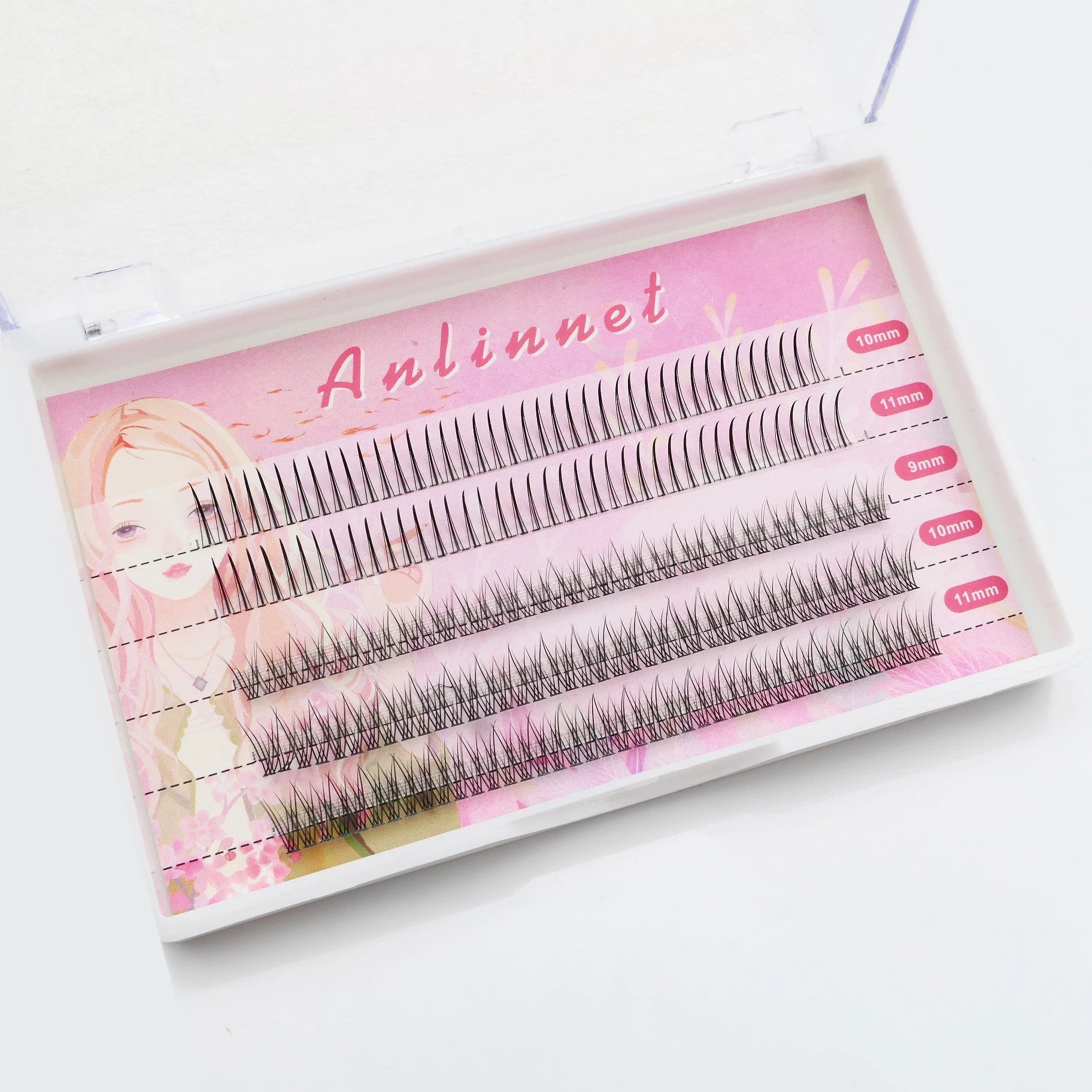 Anlinnet Fishtail + A-type Mixed Hair Five Rows Mixed Natural False Eyelashes Self-Grafting Single Cluster Eyelashes Eye Lash Fa