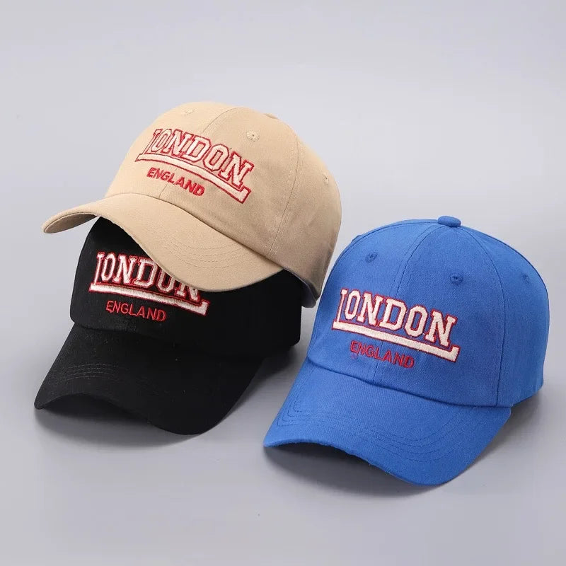 New Unisex London Letter Embroidery Style Baseball Cap Cotton Cap Men Women Fashion Dad Hat