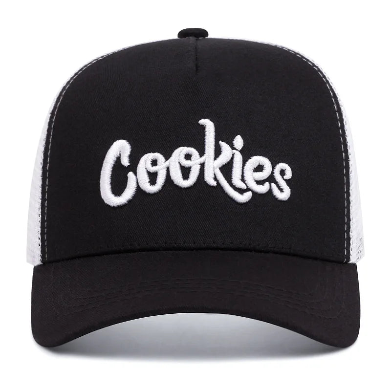Cookies Embroidered baseball cap Outdoor sports mesh cap Summer shade breathable mesh cap trends go with everything