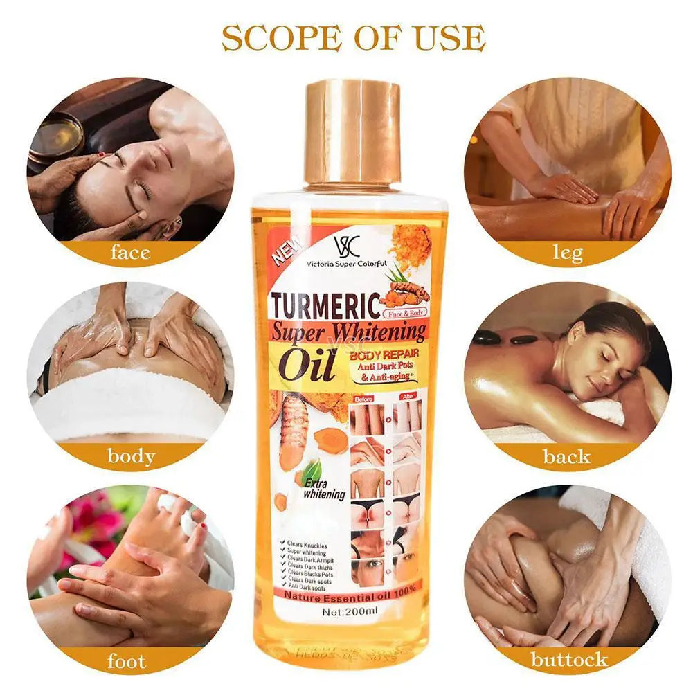 Turmeric Essential Oil Facial Body Massage Moisturizing Diffuser Aromatherapy Face Body Care Anti Aging Remove Dark Spot 200ml