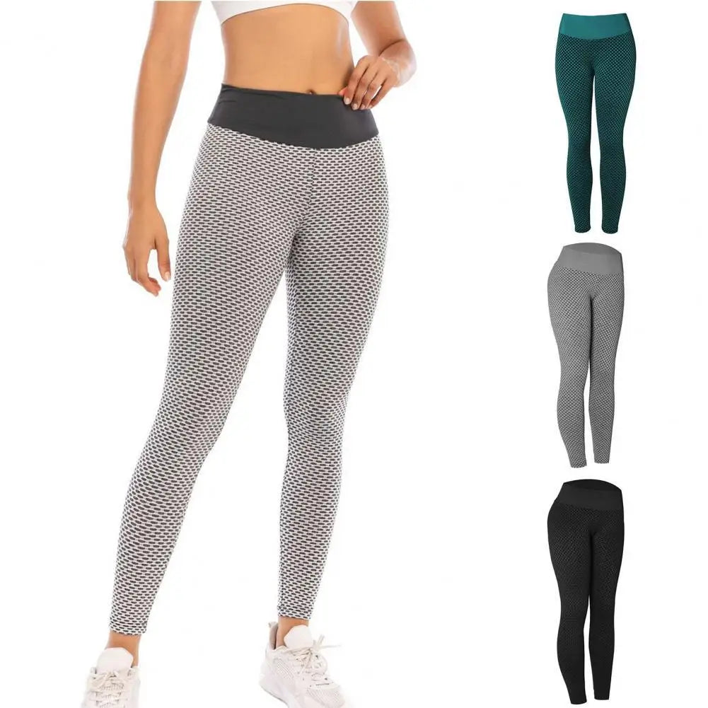 Grid Tights Yoga Pants Women Seamless High Waist Leggings Breathable Gym Fitness Push Up Clothing Girl Yoga Pant