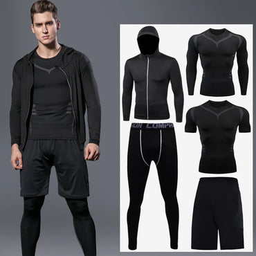 Sports Suit Men's Running Sets Breathable Jogging Basketball Underwear Tights Sportswear Yoga Gym Fitness Tracksuit Clothes