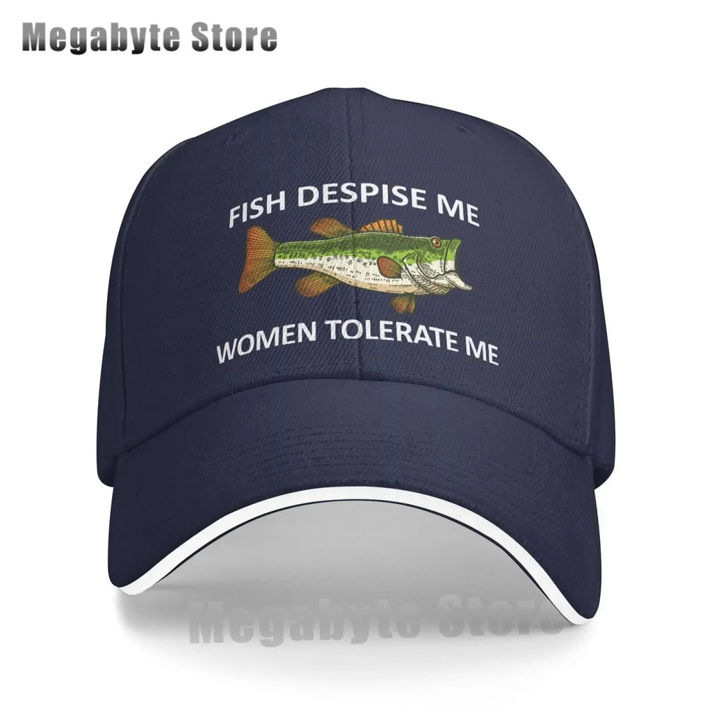 Funny Fishing Cap Fish Despise Me Women Tolerate Me Cap Men Baseball Caps Cool Cap