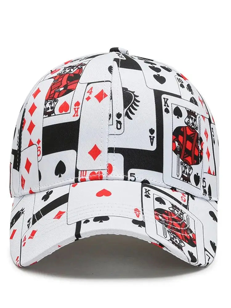 Summer Autumn Unisex Trend Print Poker Chain Letter Element Baseball Cap for Men Women Street Outdoor Hip Hop Snapback Hat q252